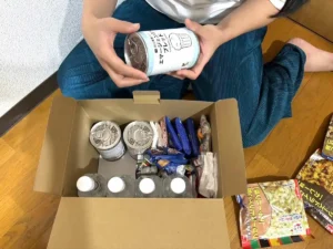 musubouを受け取った同居家族の写真 災害備蓄品 musubou 従業員と同居家族へプレゼント