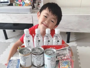 musubouを受け取った同居家族の写真 災害備蓄品 musubou 従業員と同居家族へプレゼント